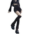thumbnail image 2 of Qiylii Leg Warmers for Women 80s 90s Harajuku Baggy Goth Leg Warmers Japanese Style Knit Leg Warmers, 2 of 4