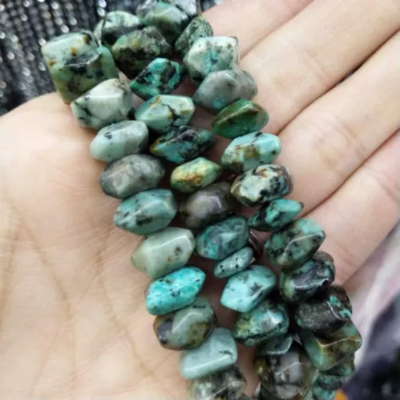HOOUN 6x11mm Natural Irregular Agate Gemstone Loose Beads For Jewelry DIY Making 20pcs-African Turquoise-about 6X11mm 20pcs