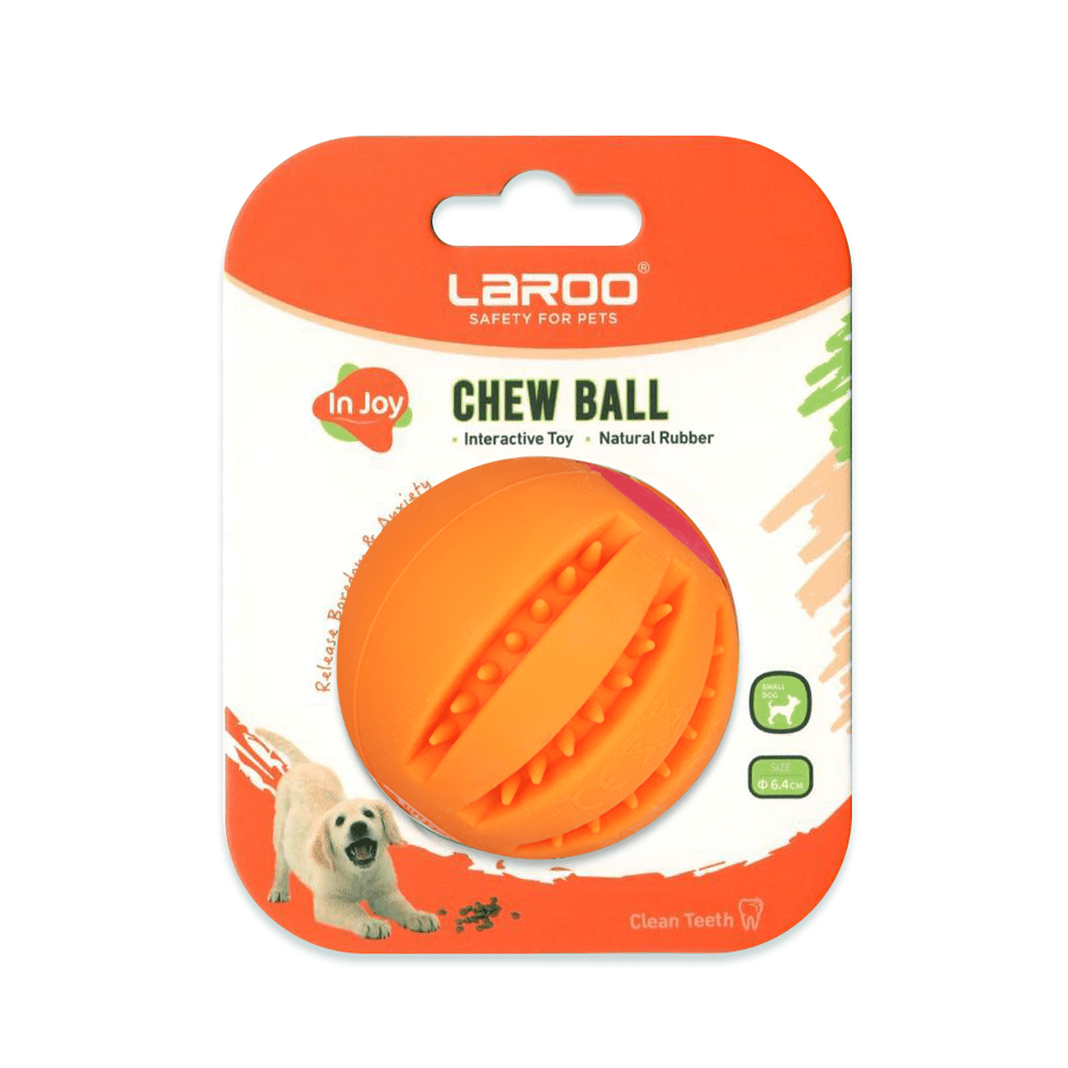 LaRoo Interactive Dog Treat Ball, Slow Feeder Ball Dog Puzzle Bone Toy