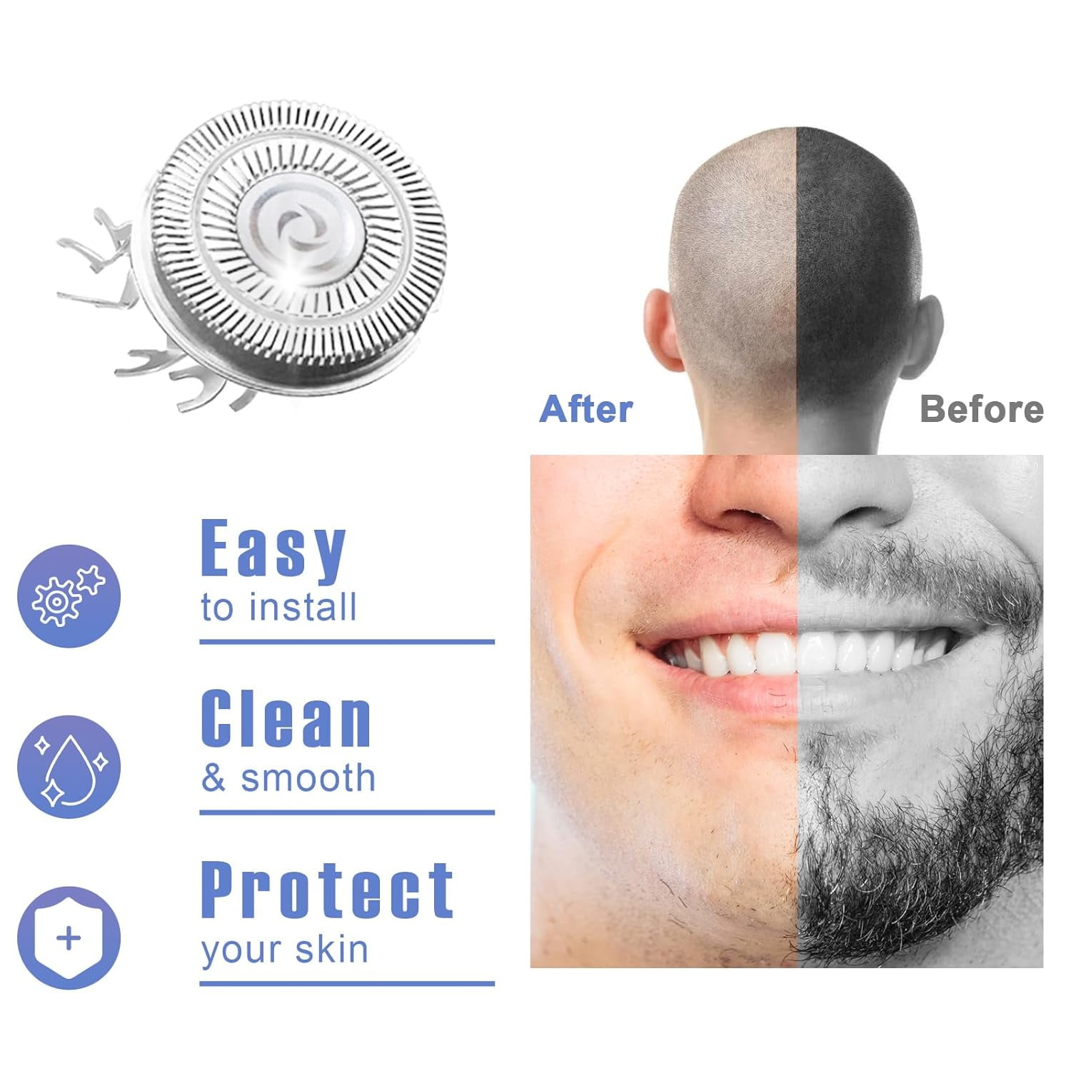 4pcs Shaver Replacement Blades,Compatible with SKUL*L Shaver Pitbull Gold pro Shaver Replacement Blade