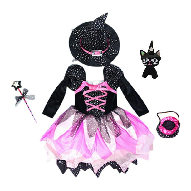 Disfraz de Halloween para niñas, traje de manga larga, vestido de juego de rol, niña pequeña elegante Con Luz 150cm