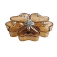 thumbnail image 4 of DOMELAY Divided Serving Tray Flower Shaped Rotatable Snack Platter Nut Candy Veggie Tray Brown, 4 of 9