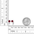 thumbnail image 3 of Gem Stone King 925 Sterling Silver Red Created Ruby Clip On Earrings for Women (2.00 Cttw, Round 6MM), 3 of 3