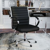 Corrigan Height Adjustable Faux Leather Office Chair, Small, Black and Chrome