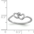 thumbnail image 2 of 925 Sterling Silver Rhodium Plated Diamond Double Heart Promise Ring Size 6, 2 of 2