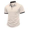 thumbnail image 6 of Yifymode Men's Classic Short Sleeve Polo Shirt, Textured Knit Contrast Collar & Cuff Regular Fit Top Khaki M, 6 of 6
