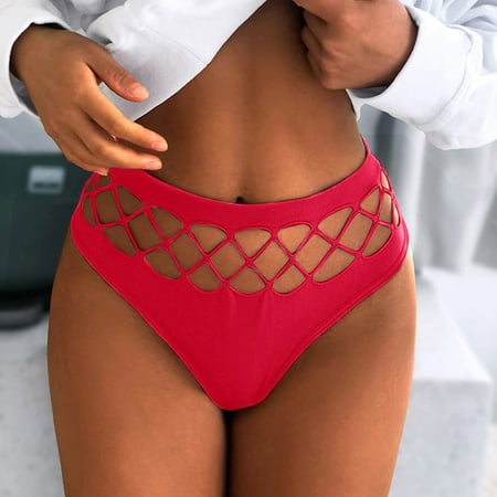 

KEY BANG Women s Sexy Panties Solid Color Seamless High Stretch Mesh Mid Waist Thong