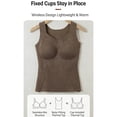 thumbnail image 7 of Built in Bra Tank Tops for Women BWASD Sleeveless Casual Shirts Soft Adjustabl Basic Soft Aesthetic Camisole Padded Sport Yoga Bra Summer 2026 M-XXL Khaki, 7 of 7