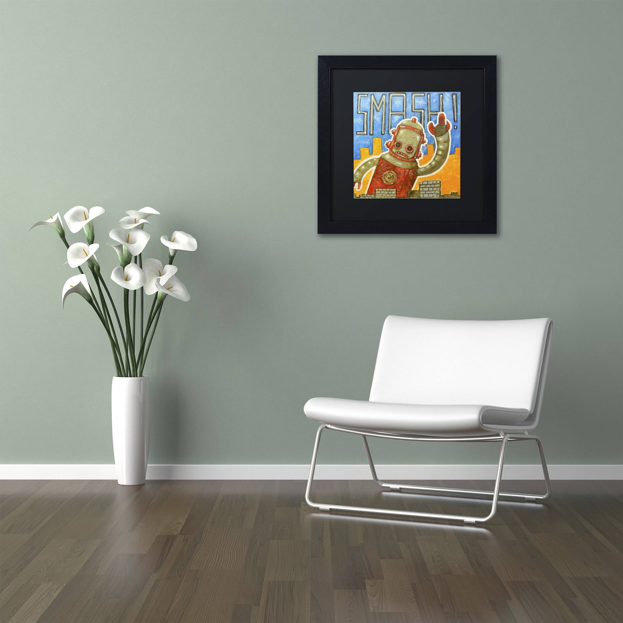 Trademark Fine Art 'Smash!' Canvas Art by Craig Snodgrass, Black Matte, Black Frame