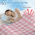 thumbnail image 3 of Pink Cooling Blanket, Lightweight Breathable Summer Throw Blanket with Double Sided Cold Effect,Grid Checkered Plaid Gingham Lattice Trellis Picnic Beach Blankets Bed Sheet for Hot Sleepers 50"x60", 3 of 8