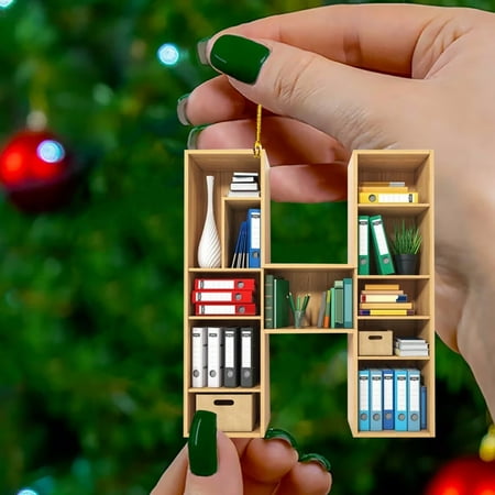 

Book Lovers Heart Shaped Bookshelf Pendant Acrylic Ornament(Hangs)
