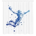 thumbnail image 2 of Ambesonne Sports Shower Curtain, Basketball Player Design, 69"Wx84"L, Cobalt Blue and White, 2 of 4
