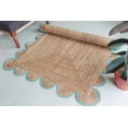 thumbnail image 4 of Chouhan Rugs Natural Jute Turquoise Scalloped Rug Bohemian Rug Decor Rug Handwoven Rug Custom Rug Decorative Rug, 4 of 6