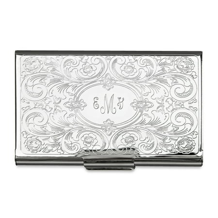 - Personalized Monogrammed Embossed Nickel Plated Card Case