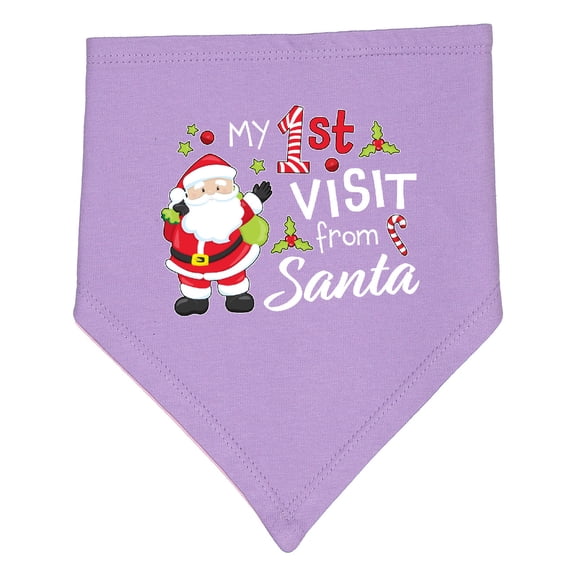 Inktastic My First Visit from Santa Baby Bandana Bib