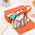 thumbnail image 3 of Ljiaocrou Pencil Case Large Capacity, Three Tier Pencil Organizer, Portable Flip Top Storage Box with Handle, Durable Soft Cloth Material, Lightweight Compact Design for Office or Home Use, 3 of 6