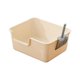 thumbnail image 3 of Caja de arena para gatos de interior, inodoro para gatitos, caja de arena para mascotas de lados altos, arena para mascotas abierta Café ligero, 3 of 7