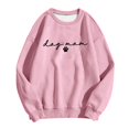 thumbnail image 4 of Arlun Dog Mom Sweatshirts Cute Paw Graphic and Letter Printed Pullovers Funny Mama Life Long Sleeve Sweatshirts Womens Crewneck Dog Lover Pullover Tops Pink XL, 4 of 4
