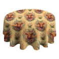 thumbnail image 4 of Yellow Highland Cow Flower Pattern Round Tablecloth 60"x60",Wrinkle Wipeable Table Cloth for Kitchen Dining Room Picnic Patio Party, 4 of 6