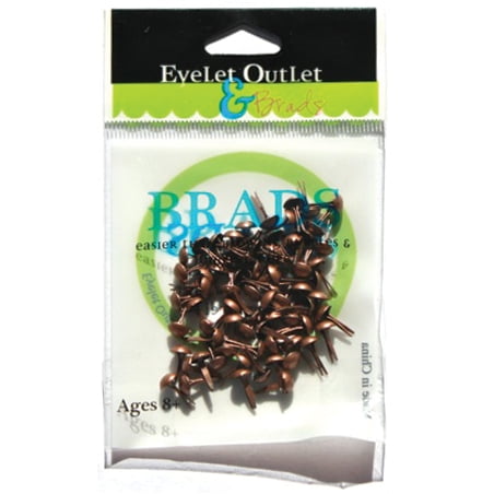 Eyelet Outlet Round Brads 4mm 70/Pkg-Brushed Copper