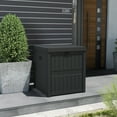 thumbnail image 3 of EHHLY 51 Gallon Resin Package Delivery Box for Outside, Lockable Secure Package Bin Delivery Box for Front Porch, Large Deck Boxes Outdoor Waterproof, Delivery Driver Snack Box for Porch, Black, 3 of 4