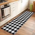 thumbnail image 3 of Black White Plaid Runner Rug 2x6 FT,Non Slip Hallway Rugs,Gradient Geometric Buffalo Checkered Washable Soft Floor Carpet Throw Runner Carpet Long Rugs for Entryway Kitchen Bedside Sliding Door, 3 of 8