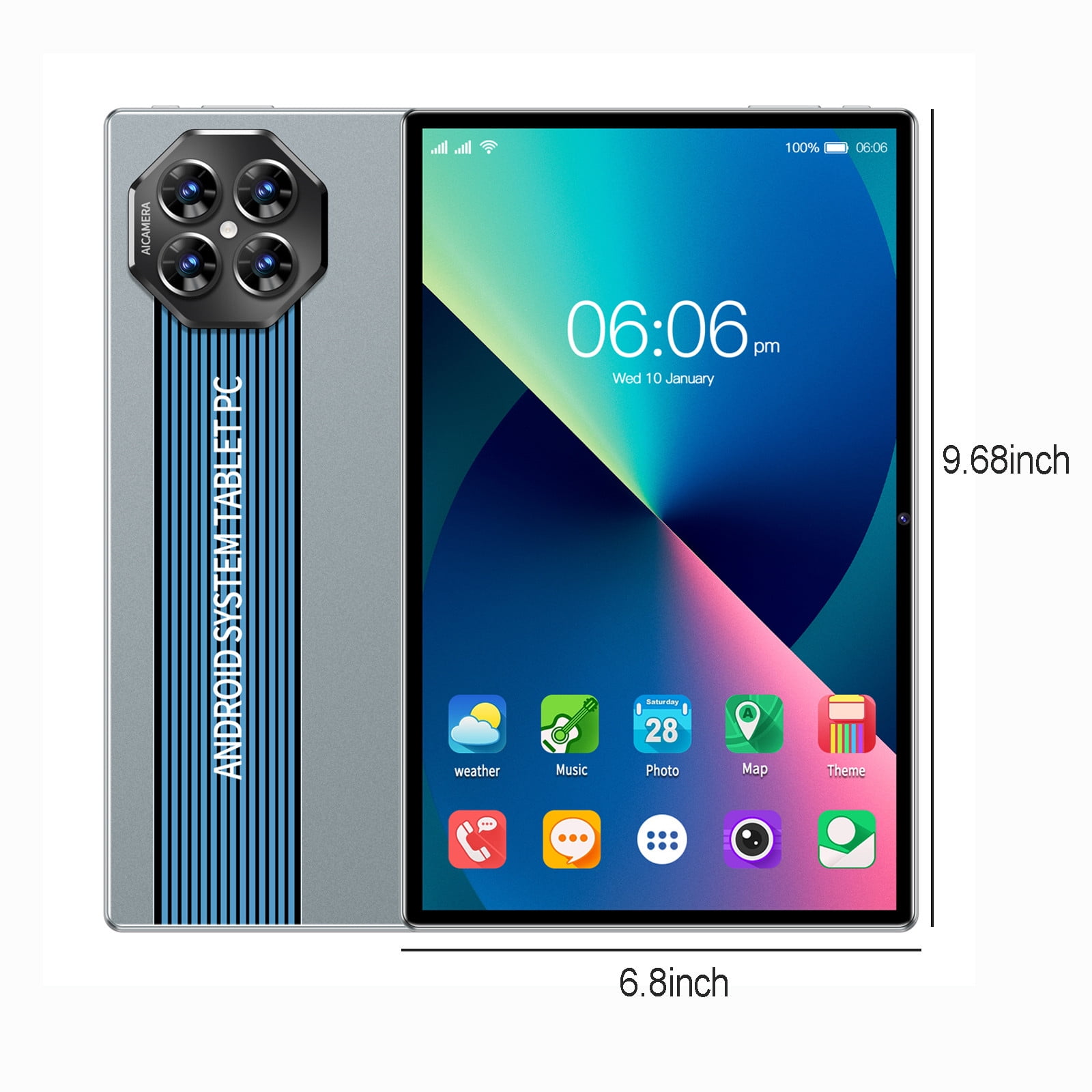 Tablets for Adults, Hwkond Enhanced 2+32G 10.1-inch Android Tablet PC IPS HD Ultra-thin Screen Bluetooth WiFi（2.4G,5G）Tablet Computer Support 256G Memory Card SIM HD Voice,Silver
