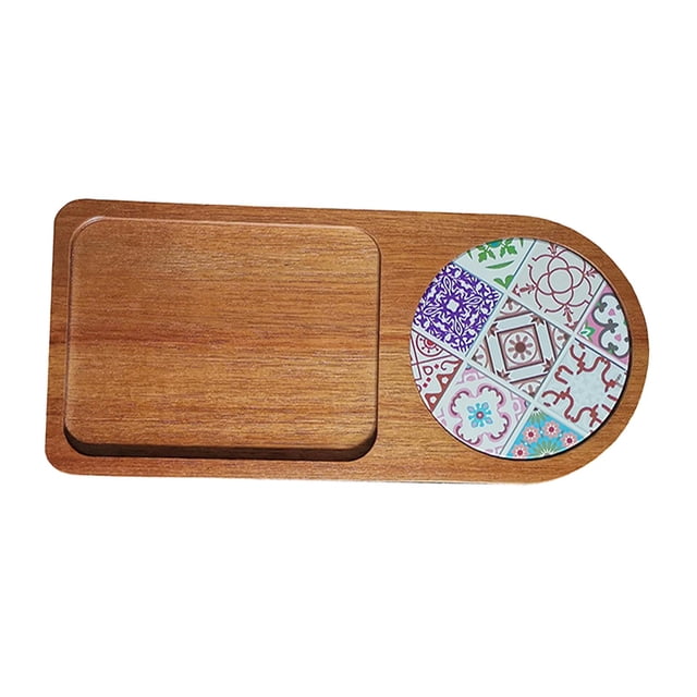 Elodie Coffee Platter Dessert Non-slip Fruit Bread Dinner Plate Storage Snack Food Dish geometric pattern