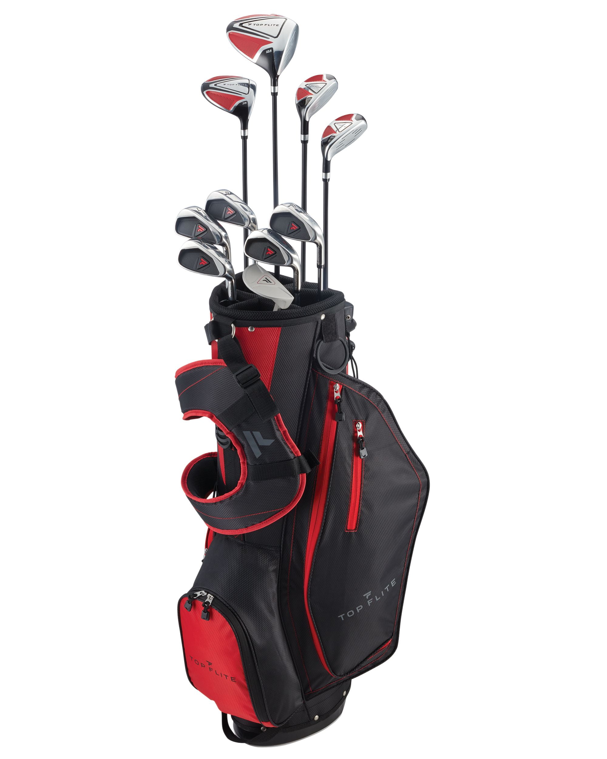 Top Flite Men's XL 13 Piece Complete Golf Club Bag Set Graphite/Steel ...