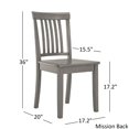 thumbnail image 6 of Lexington 5-Piece Wood Dining Set, Round Table and 4 Mission Back Chairs, Antique Grey, 6 of 6