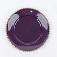 thumbnail image 4 of BalsaCircle 6 Purple Gold 12" Beaded Trim Acrylic Wooden Textured Round Acrylic Charger Plates, 4 of 8
