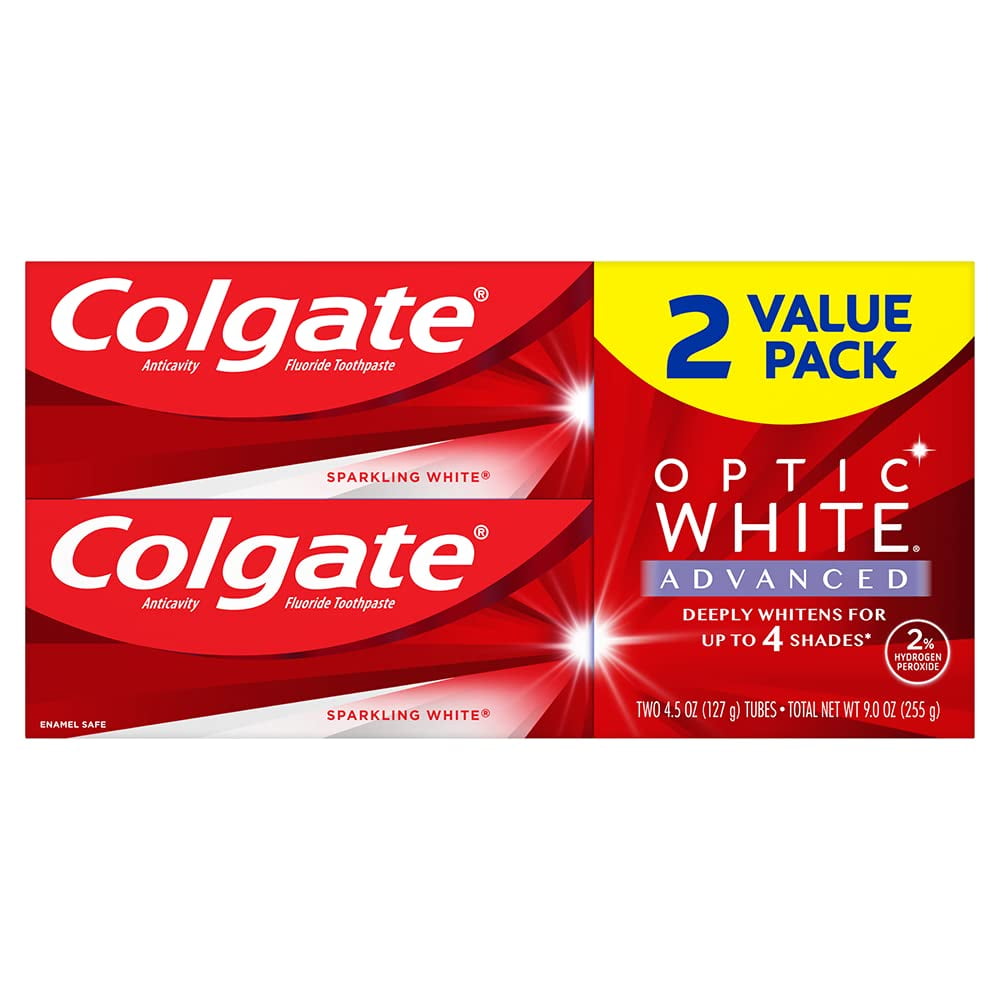 Colgate Optic White Advanced Teeth Whitening Toothpaste, 2 Hydrogen