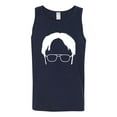 thumbnail image 2 of Wild Bobby, Office Dwight Glasses Face Silhouette Funny Schrute, Pop Culture, Men Graphic Tank Top, Navy, XX-Large, 2 of 4