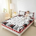 thumbnail image 4 of Manfei Kids Happy Christmas Twin Sheet Sets, Buffalo Xmas Tree Twin Fitted Sheet, Cartoon Snowflake Print Flat Sheet, Super Cozy Room Decor, 3-Piece, 4 of 7