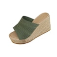 thumbnail image 2 of Samdudou Women Open Toe Espadrilles Sandals Bohemia Summer Wedges Casual Thick Sole Add Height Shoes Fashion Summer Outdoor Beach Slides for Beach, Wedding, 2 of 8
