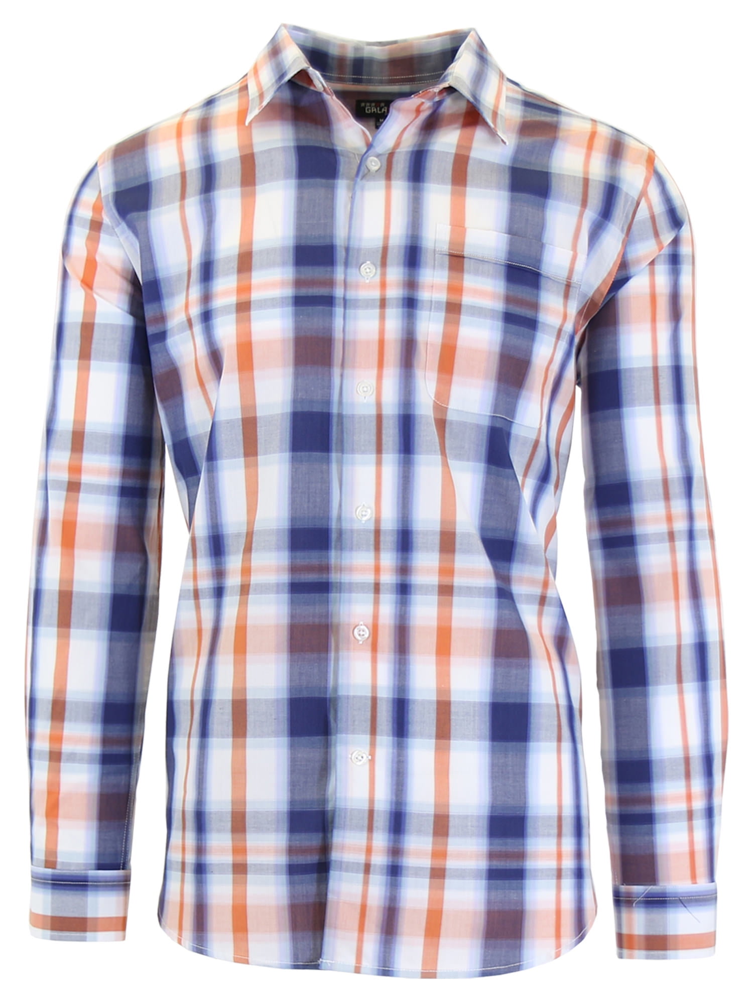 Men's Long Sleeve Printed Dress Shirts With Chest Pocket