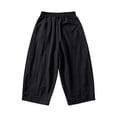 thumbnail image 6 of VBEWZET Kids Wide Leg Casual Pants, Elastic Waist Loose Fit Trousers with Pockets, Lightweight Air-Condition Pants for Boys & Girls Black 2-3 Years, 6 of 6