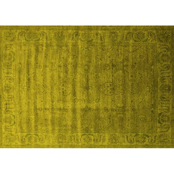 Ahgly Company Indoor Rectangle Oriental Yellow Industrial Area Rugs, 4' x 6'