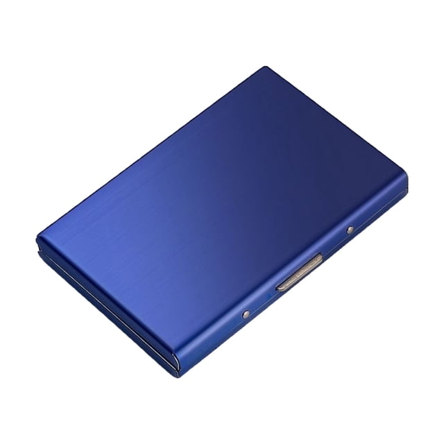 CHENMEI Porte-Cartes de Crédit en Métal Porte-Cartes pour Cartes de Crédit Blocage RFID Porte-Cartes en Métal Déverrouillé pour Femmes et Hommes Bleu Compact