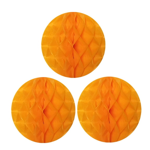 Wrapables® 12" Set of 3 Tissue Honeycomb Ball Party Decorations for Weddings, Birthday Parties, Baby Showers, and Nursery Décor, Orange
