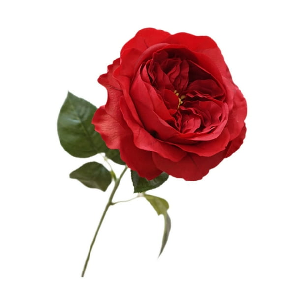 Ramo de rosas artificiales de tallo largo hidratantes y realistas para fiestas. Rojo