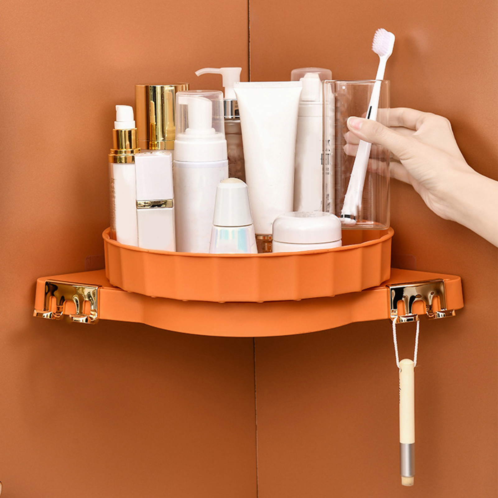 Vnanda Bathroom Corner Rotating Shelf,WaterResistant Corner Shower