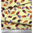 thumbnail image 2 of Soimoi Velvet Fabric Floral & Textured Fish Ocean Fabric Prints by Yard 58 Inch Wide, 2 of 3