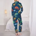 thumbnail image 3 of Pajama Sets for Women 2 Pcs, Colorful Cute Chameleon Lizard_A Button Down Long Sleeve Sleepwear Lounge PJ Sets, 3 of 6