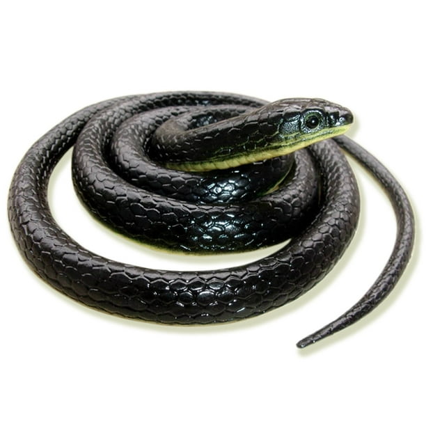 Homdipoo Realistic Fake Rubber Toy Snake Black Fake Snakes That Look ...
