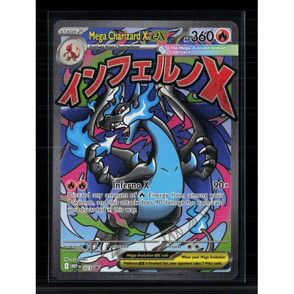 Lightly Played Mega Evolution Mega Charizard X EX Holo FA Black Star Promo MEP EN 023 Pokémon Card