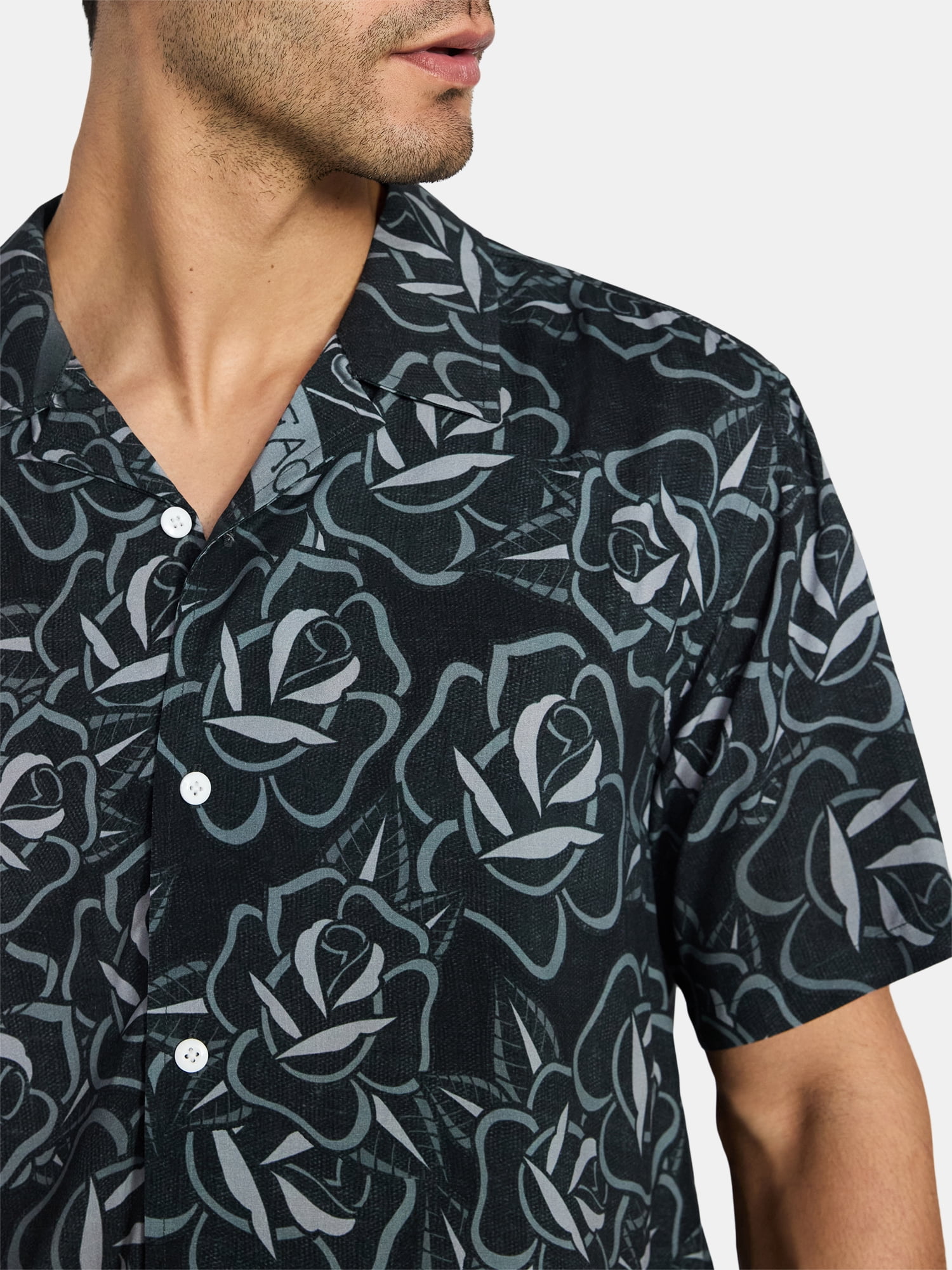 Ghostface Men's and Big Men's Woven Shirt with Short Sleeves, Sizes S-3XL