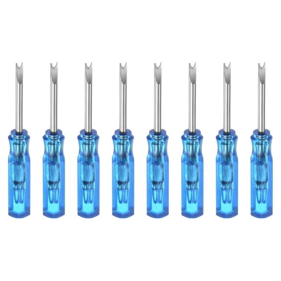 Uxcell 8Pcs Mini V-shape Screwdriver V2 Magnetic V Head 45mm Length for Repairs, Blue