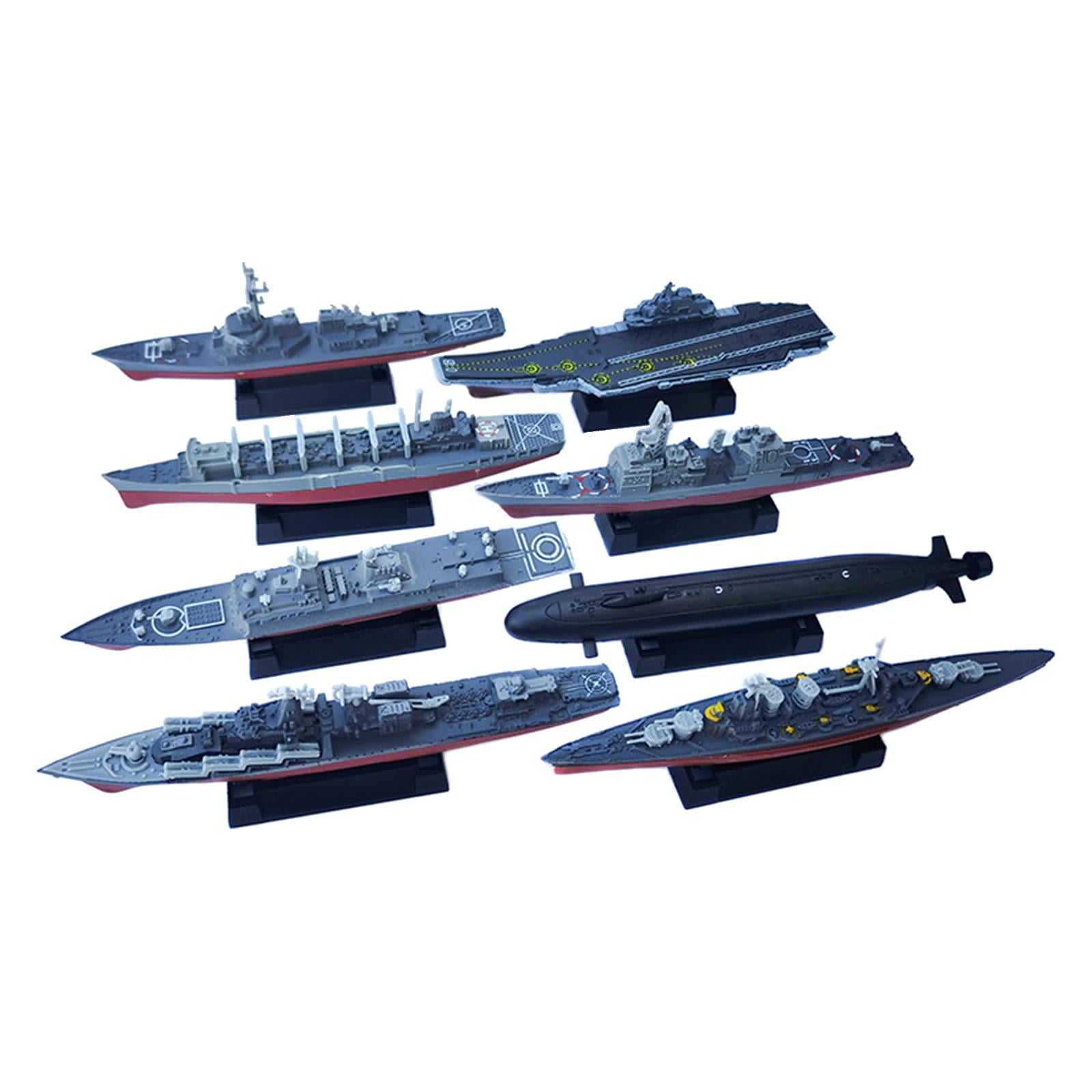 8Pcs Navy Ship Simulation Warship Model Toy for Children Kids Birthday