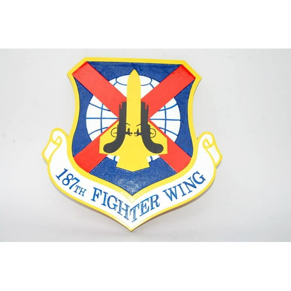 187th Fighter Wing Plaque, 14", Mahogany